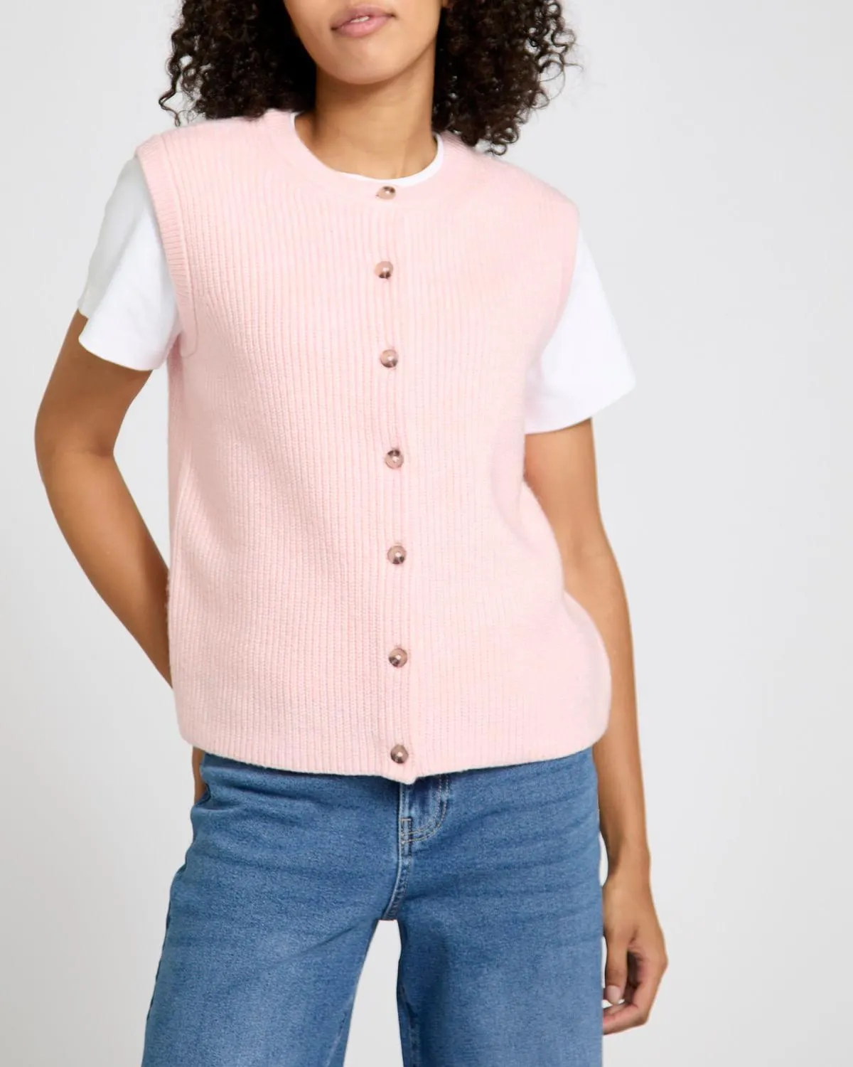 Sleeveless Waistcoat Cardigan