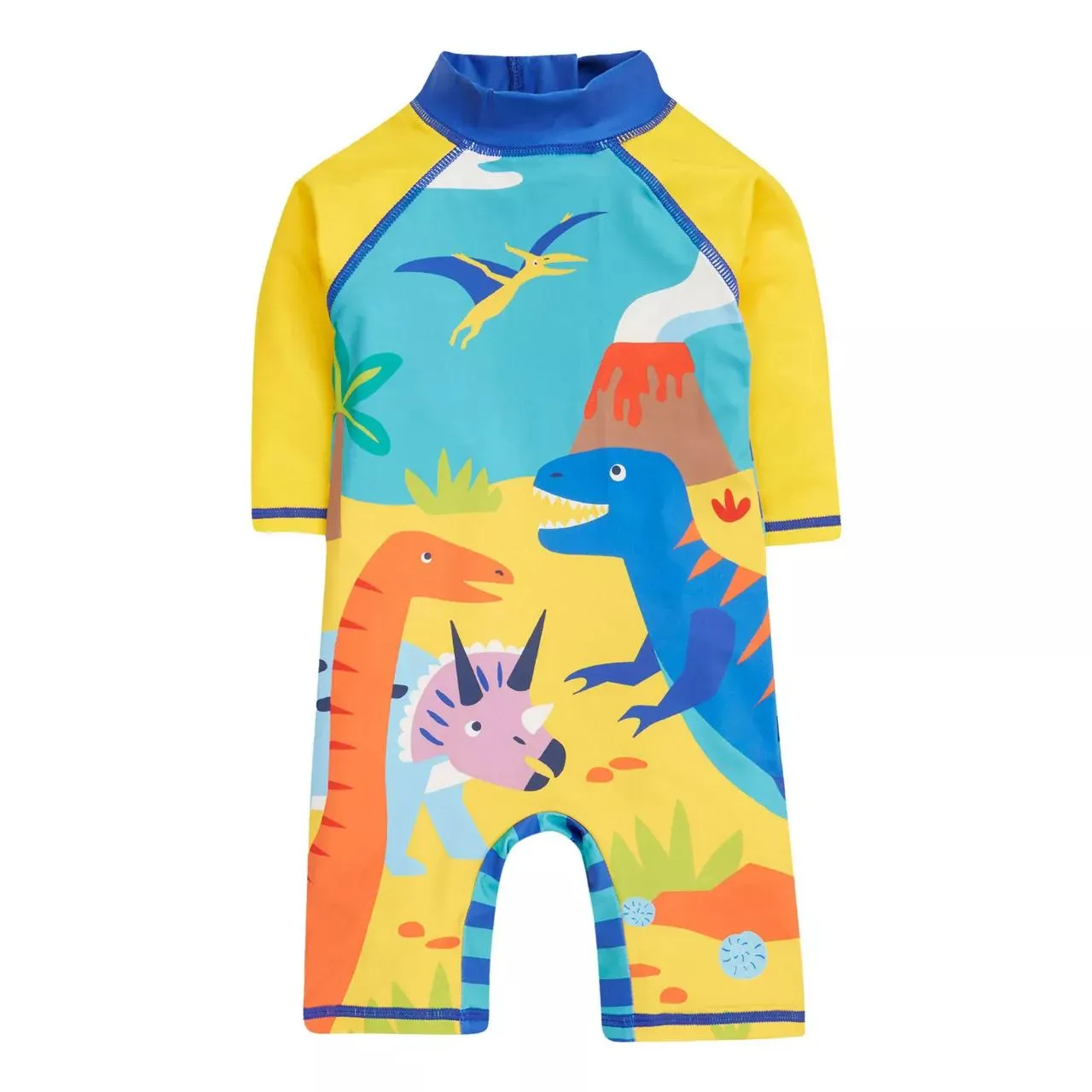 little sun dinosaur striped safe suit