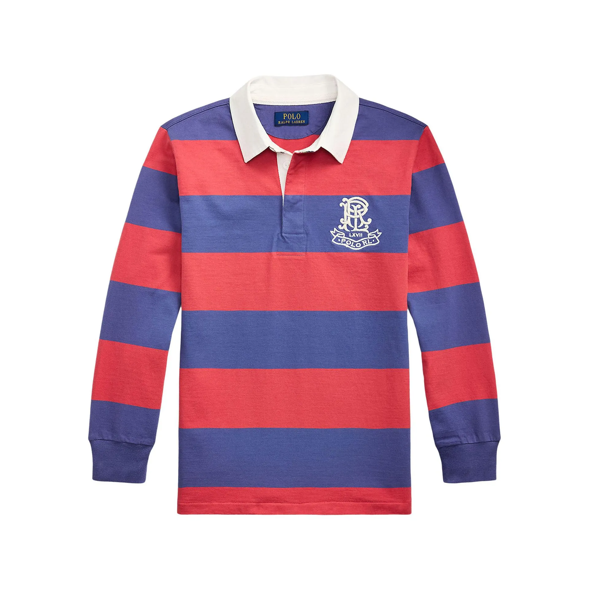 Striped Logo Crest Rugby Shirt