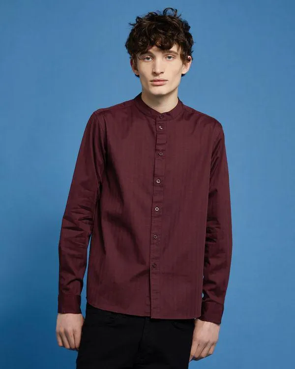 Paul Galvin Oxford Herringbone Grandad Shirt
