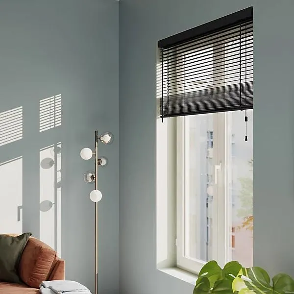 Lone Black PVC Venetian Blind (W)120cm (L)180cm