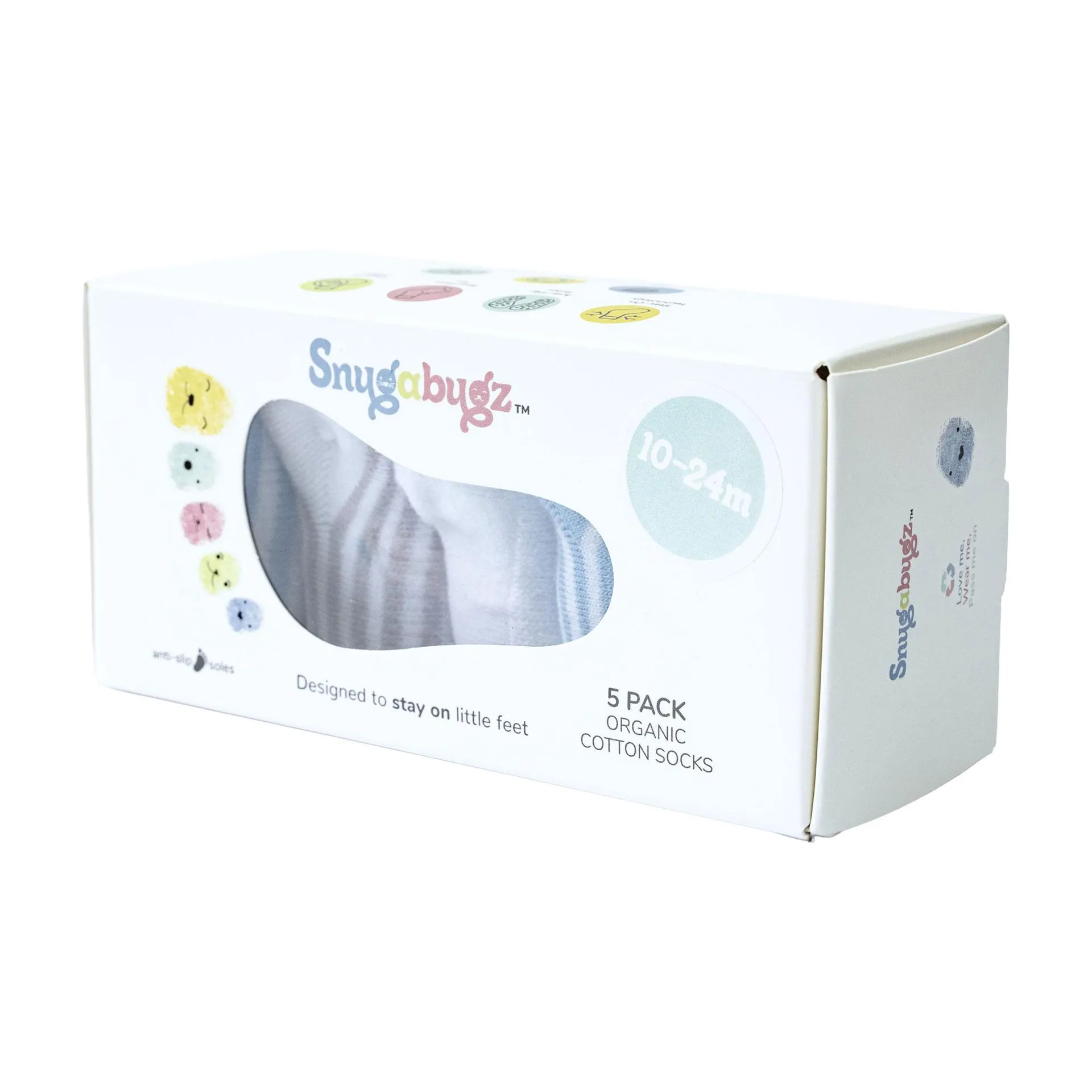 Five-Pack Non-Slip Baby Socks
