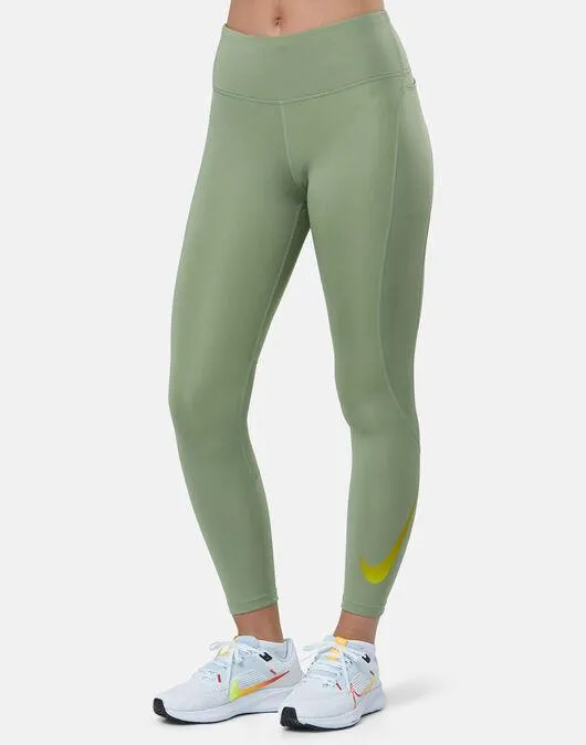 Nike Womens Swoosh Mid Rise 7/8 Leggings