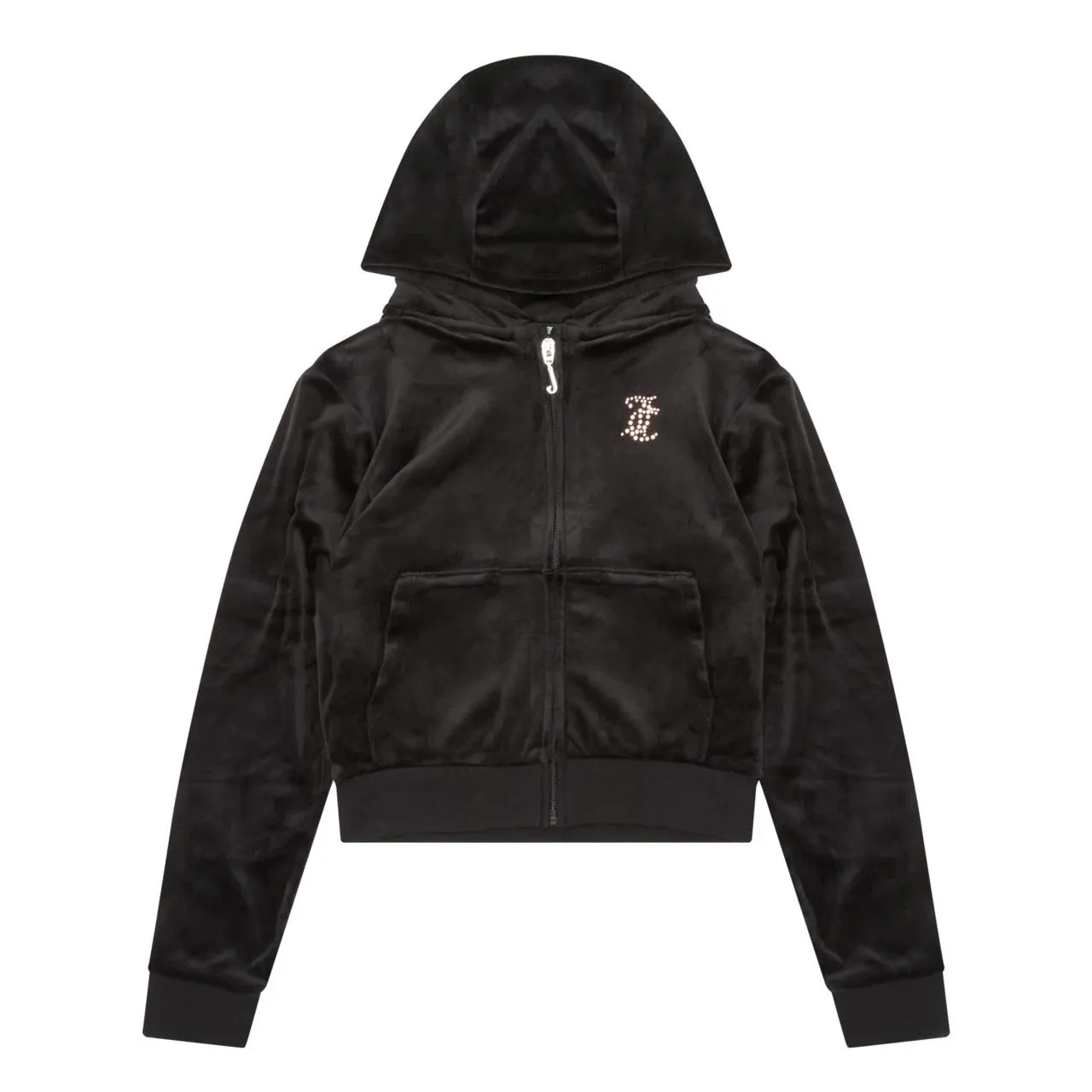 New in JUICY COUTURE KIDS Diamante Logo Velour Zip Hoodie €90.00