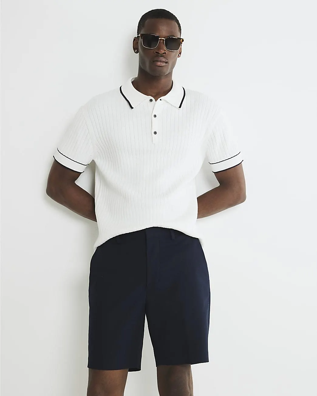 Navy Slim Fit Chino Shorts