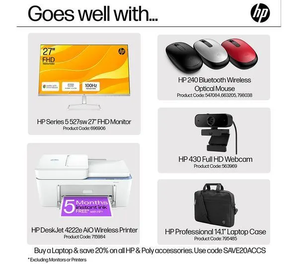 HP 14-ep0530sa 14" Laptop - Intel® Core™ i3, 128 GB SSD, Natural Silver