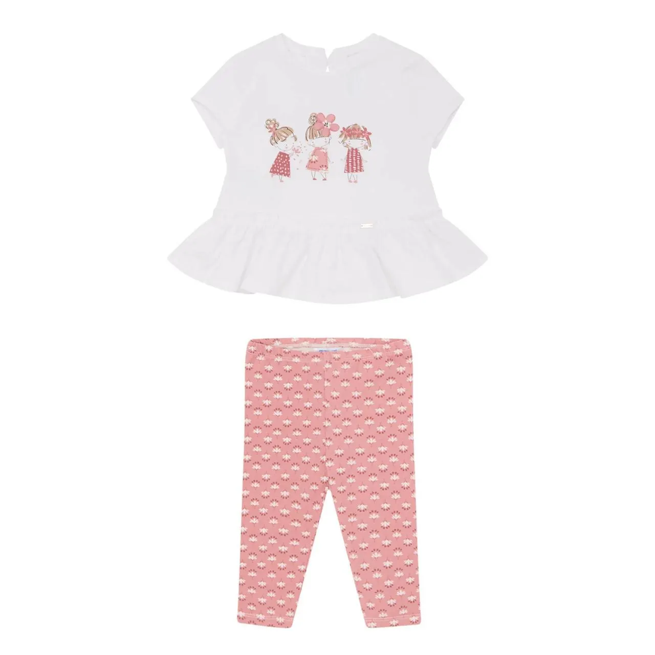 New in MAYORAL Ruffle-Trim T-Shirt & Printed Leggings Two-Piece Set €32.00