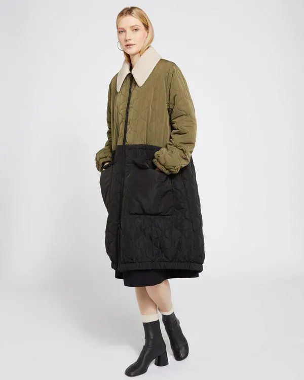 Carolyn Donnelly The Edit Two-Toned Borg Collar Coat