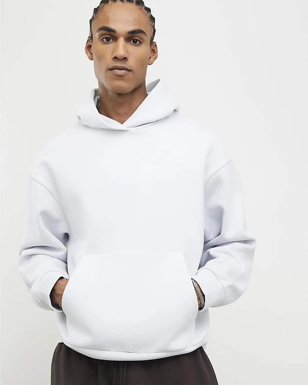 Blue Oversized Fit Essentials Hoodie