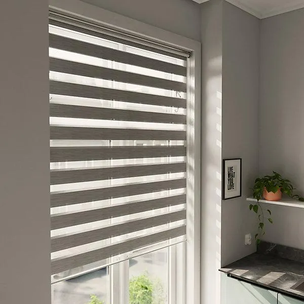 GoodHome Brize Corded Mottled white Day & night Roller Blind (W)180cm (L)180cm