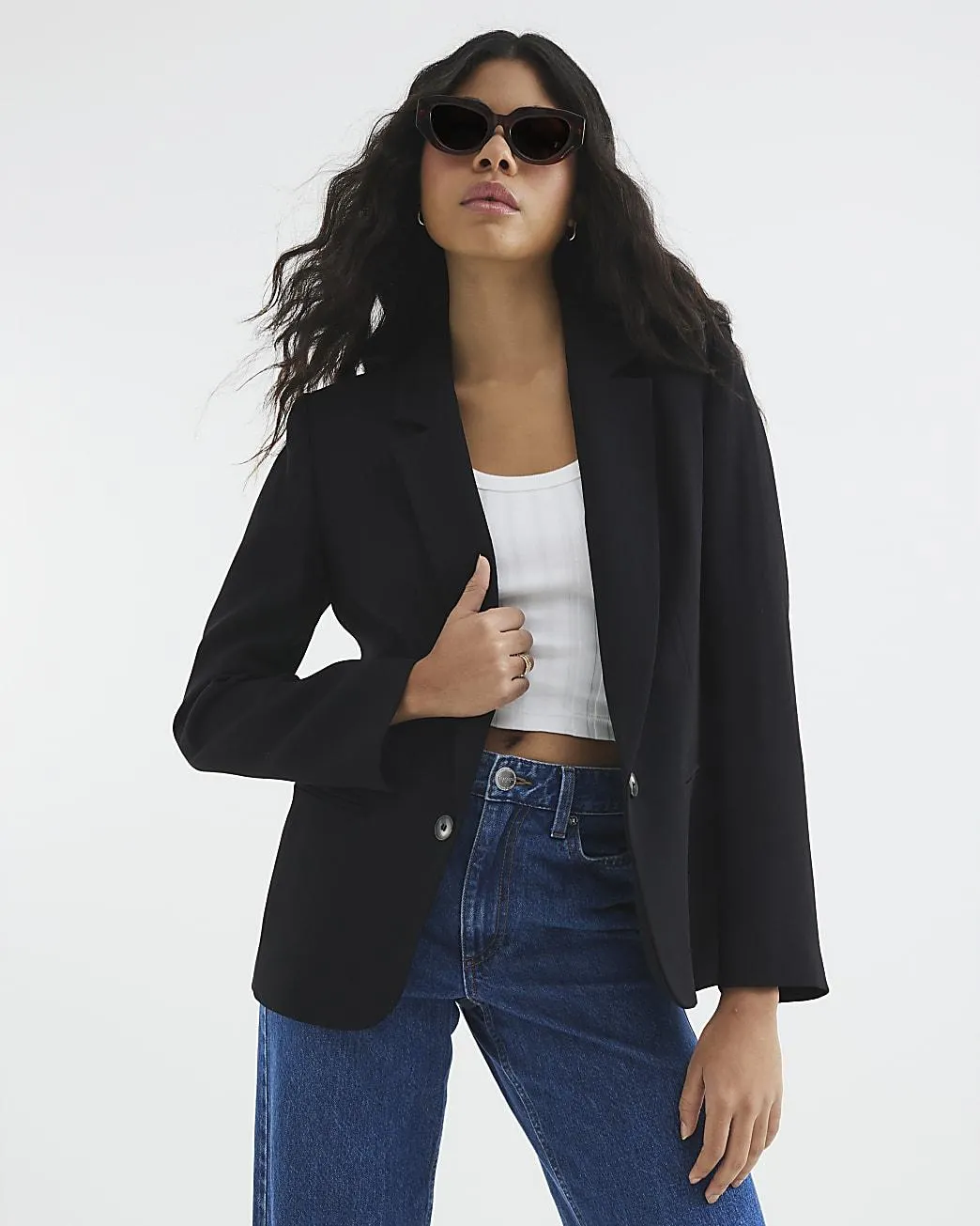 Black Edge to Edge Blazer