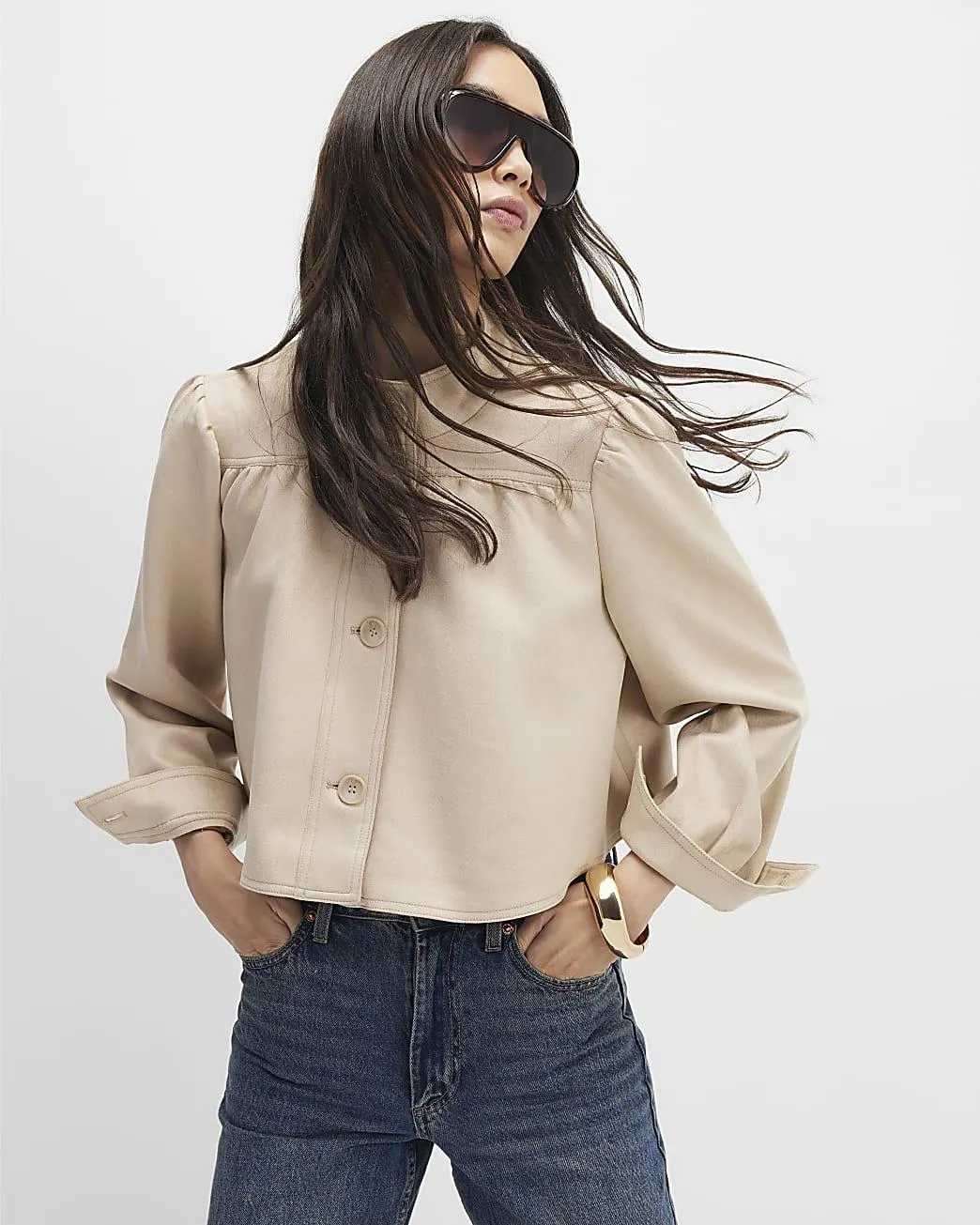 Pink Faux Suede Long Sleeve Jacket