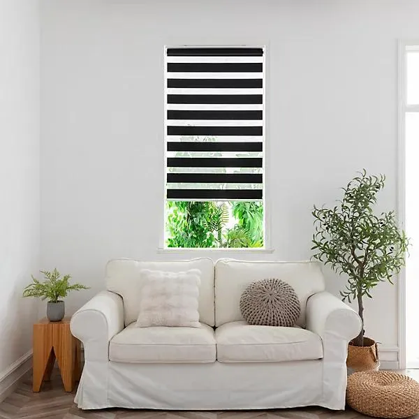 GoodHome Elin Corded Black Day & night Roller Blind (W)60cm (L)180cm