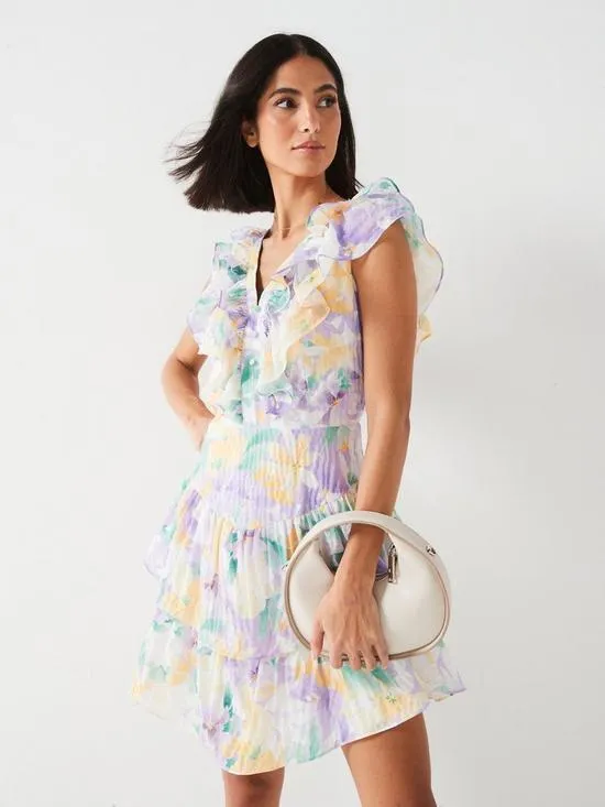 Floral Frill Mini Dress