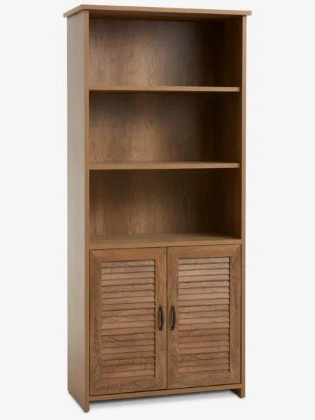 Bookcase MANDERUP 2 door + shelves wild dark oak colour