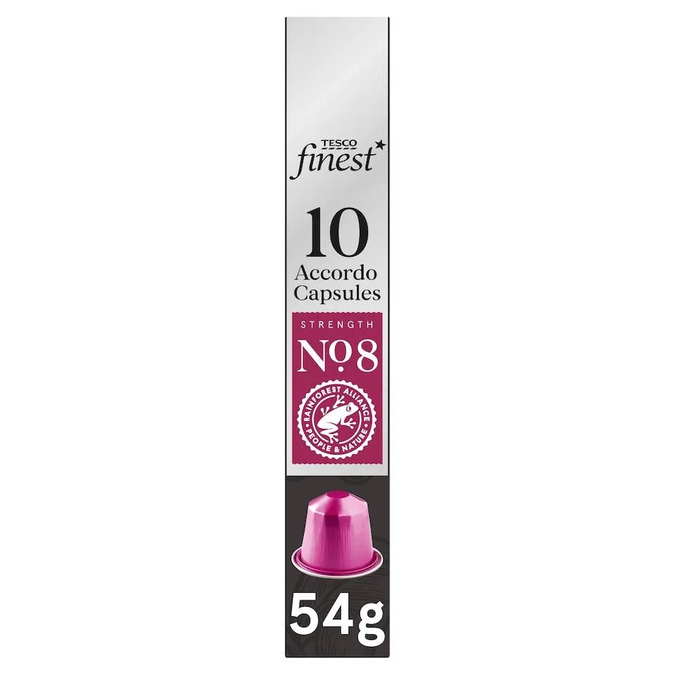 Tesco Finest 10 Accordo Capsules No. 8 Strength 54G