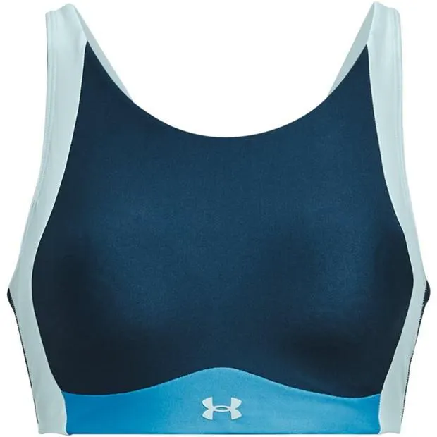 Armour Ua Infinity Mid High Neck Shine Bra Medium Impact Sports Womens