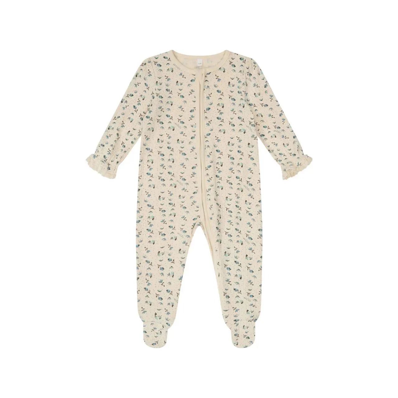 MORI Floral Frilled Two-Way Zip Sleepsuit