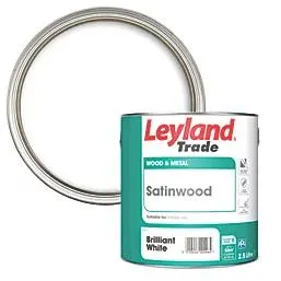 Leyland Trade Satin Brilliant White Trim Paint 2.5Ltr