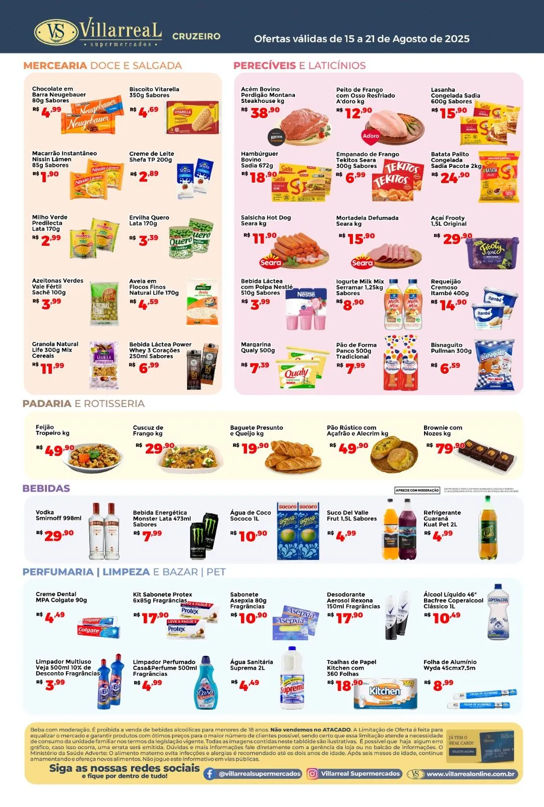 Encarte de Folhetos Villarreal 15 de agosto até 29 de agosto 2025 - Pagina