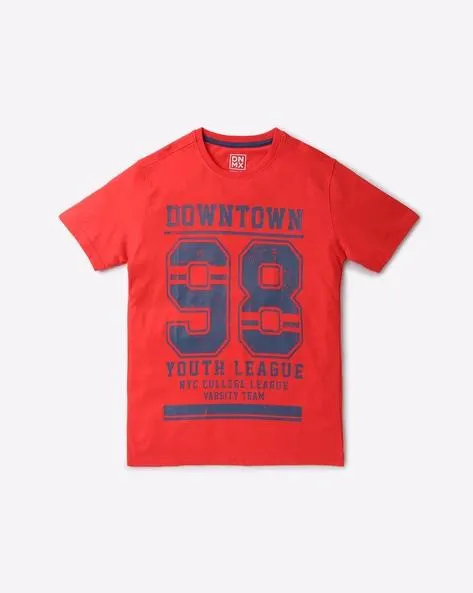 Numeric Print Round-Neck T-Shirt