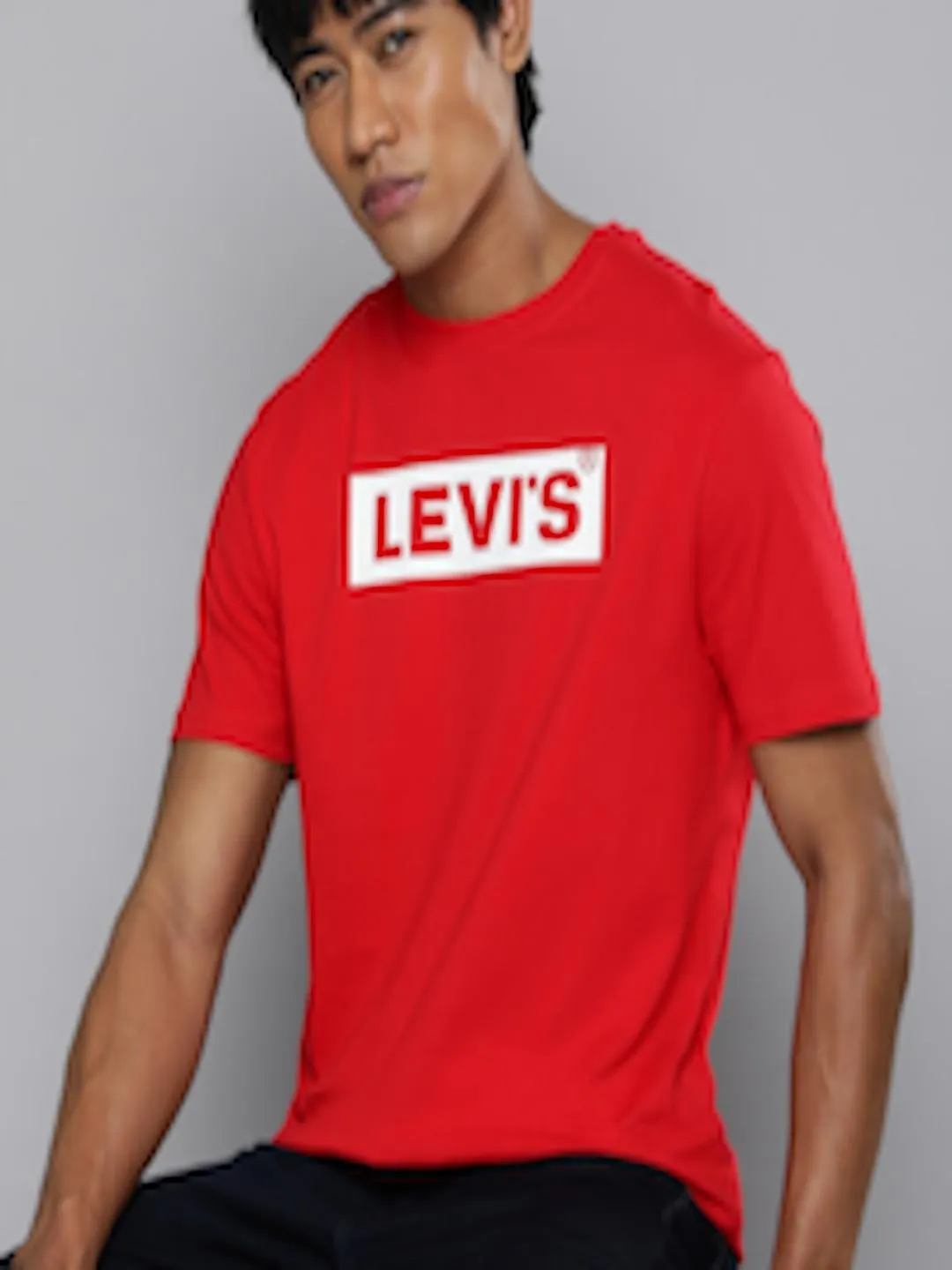 Pure Cotton Brand Logo Printed Slim Fit T-shirt