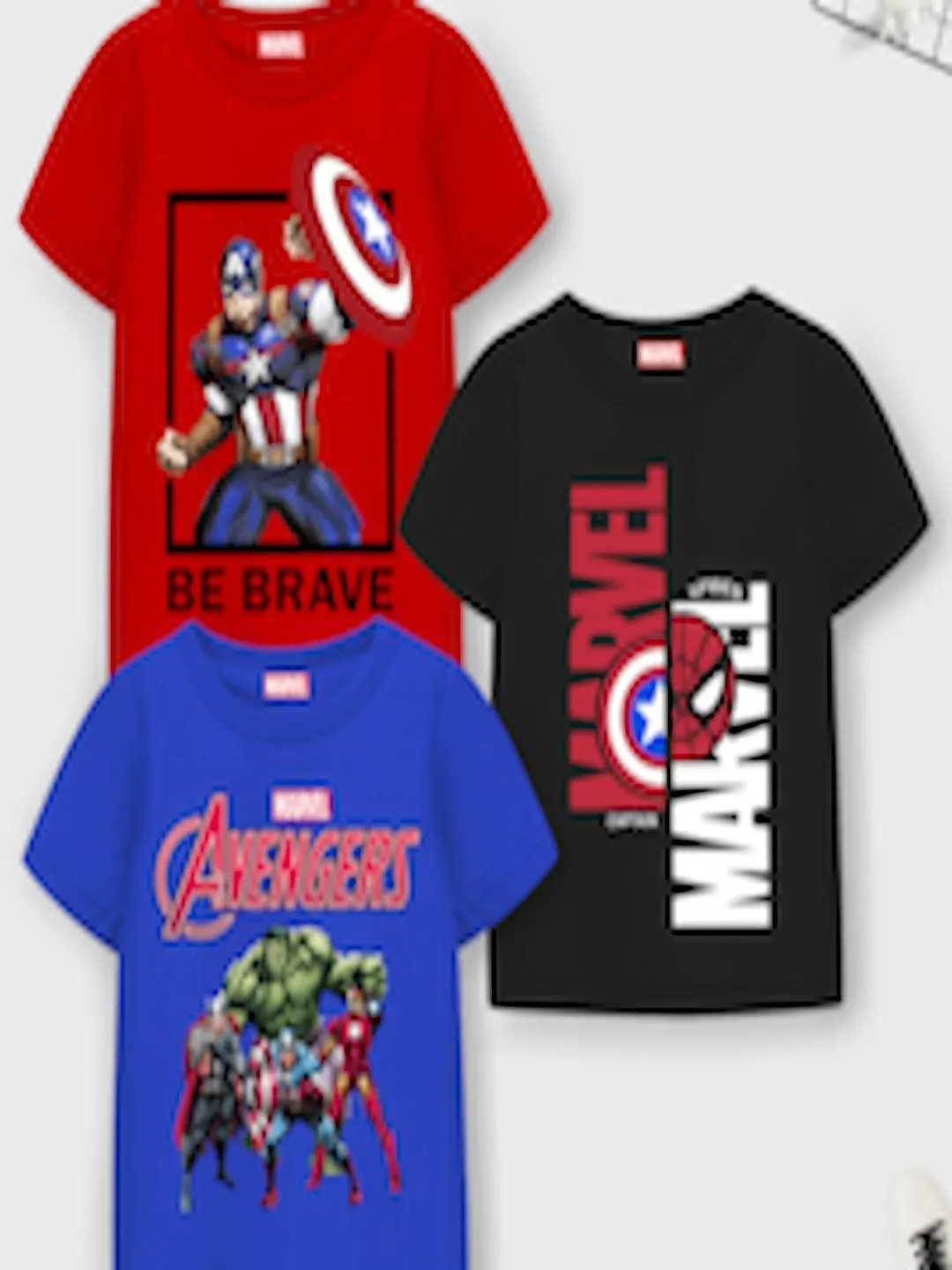 Boys Set of 3 Printed Regular Fit T-shirt