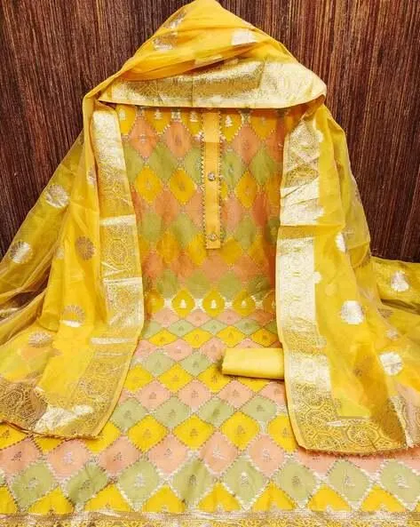 Women Woven 3-Piece Unstitched Dress Material