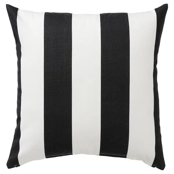 Cushion cover, stripe pattern white/black,