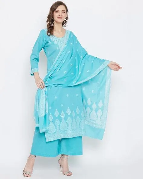 Floral Embordered Unstitched Dress Material