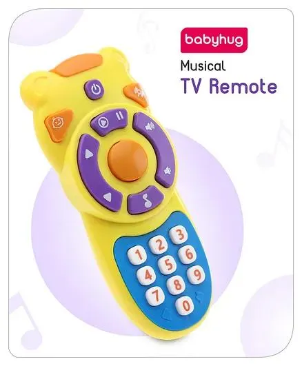 Babyhug Musical TV Remote Control Toy - Yellow