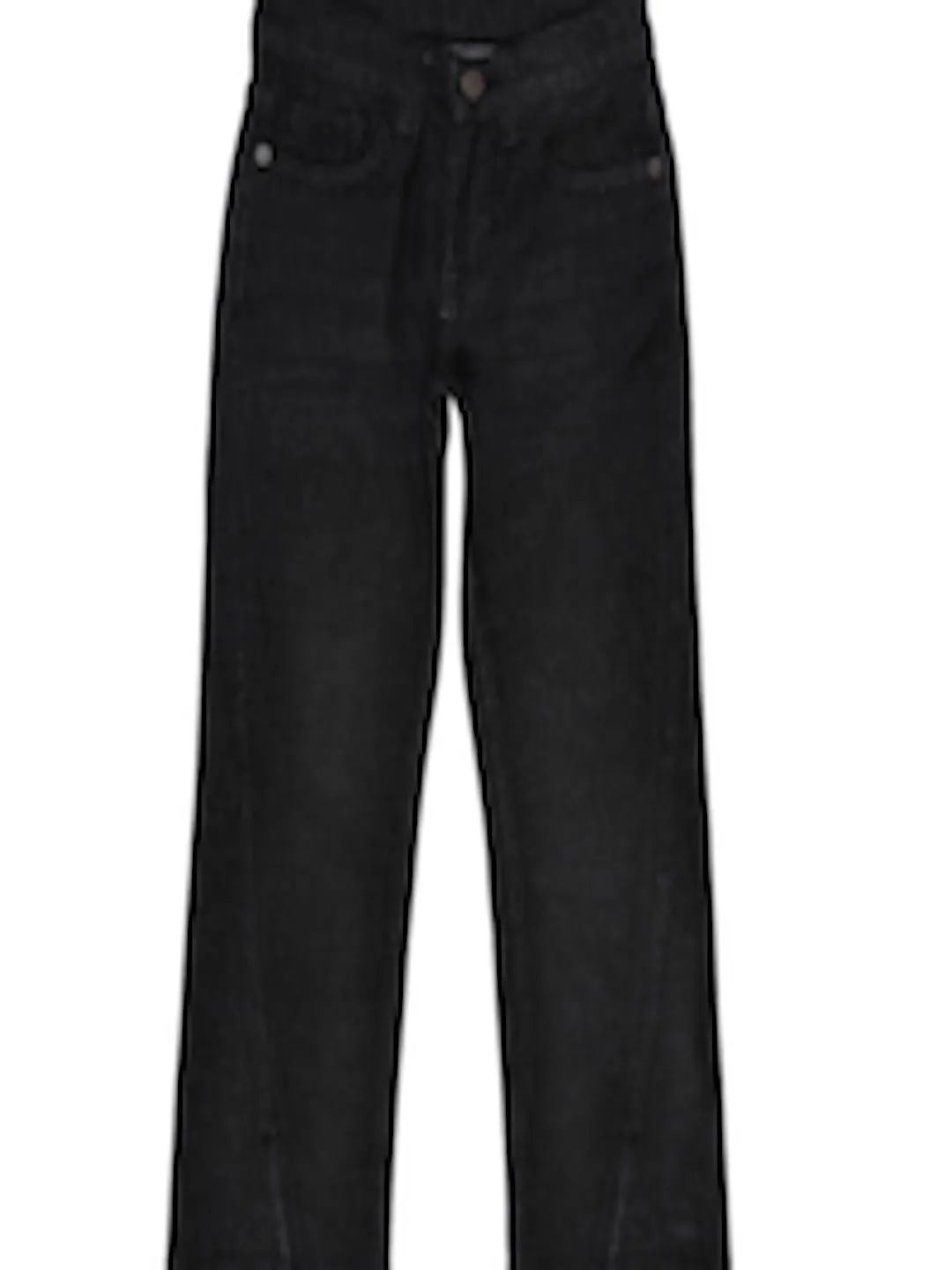 Girls Wide Leg High-Rise Clean Look Dark Shade Stretchable Jeans