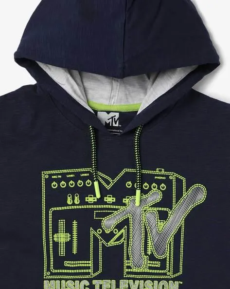 Graphic Print Hooded T-shirt
