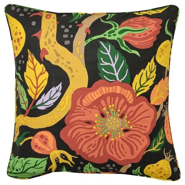 Cushion cover, floral pattern multicolour,