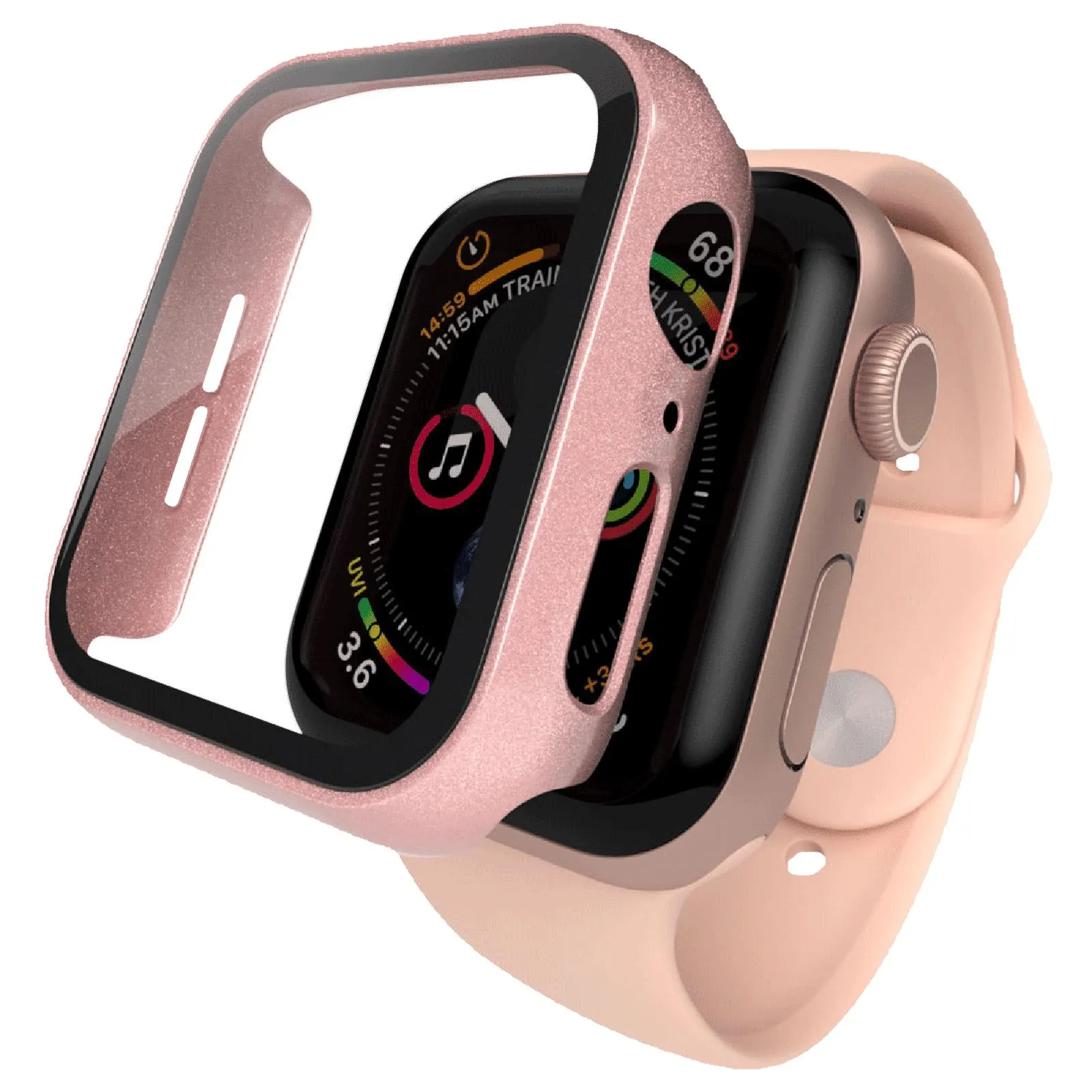 Hyphen DEFENDR TPU Bumper Case for Apple Watch Series SE, 4, 5 & 6 (40mm) (Touch Sensitive Tempered Glass, Rose Gold)
