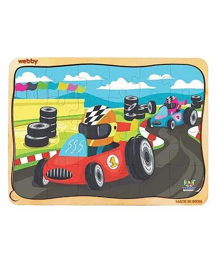 Webby the Go Kart Racing Wooden Jigsaw Puzzle Multicolor - 24 Pieces