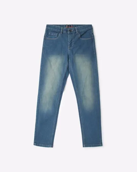 Mid-Wash Slim Fit Jeans