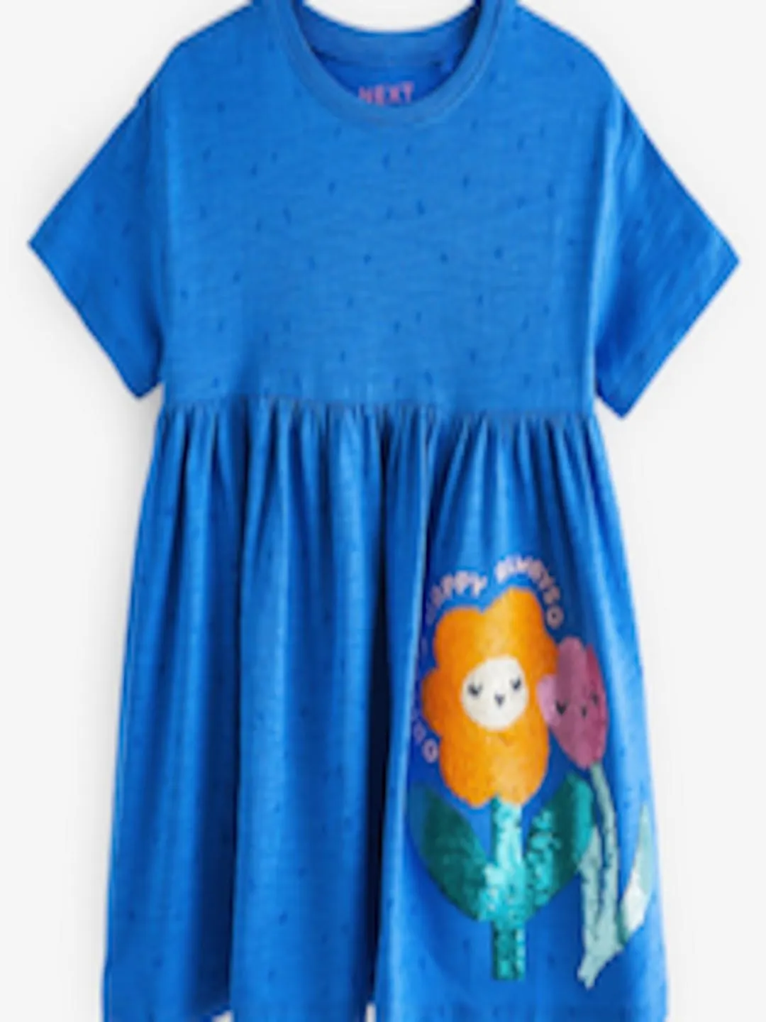 Floral Mermaid Sequin Pure Cotton Fit & Flare Dress