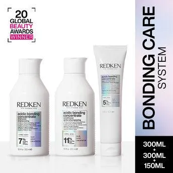 Redken Damaged Hair Combo - Acidic Bonding Concentrate Shampoo, Conditioner & Leave-In Treatment