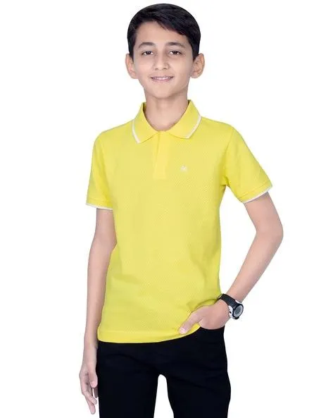 Boys Regular Fit Polo T-Shirt with Logo Embroidery
