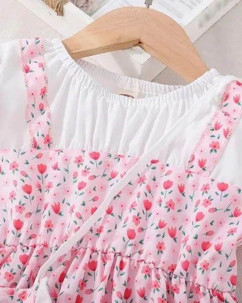 Girl Floral Print Fit & Flare Dress