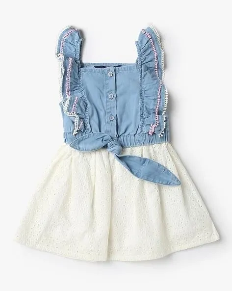 Schiffli Embroidered Fit & Flare Dress