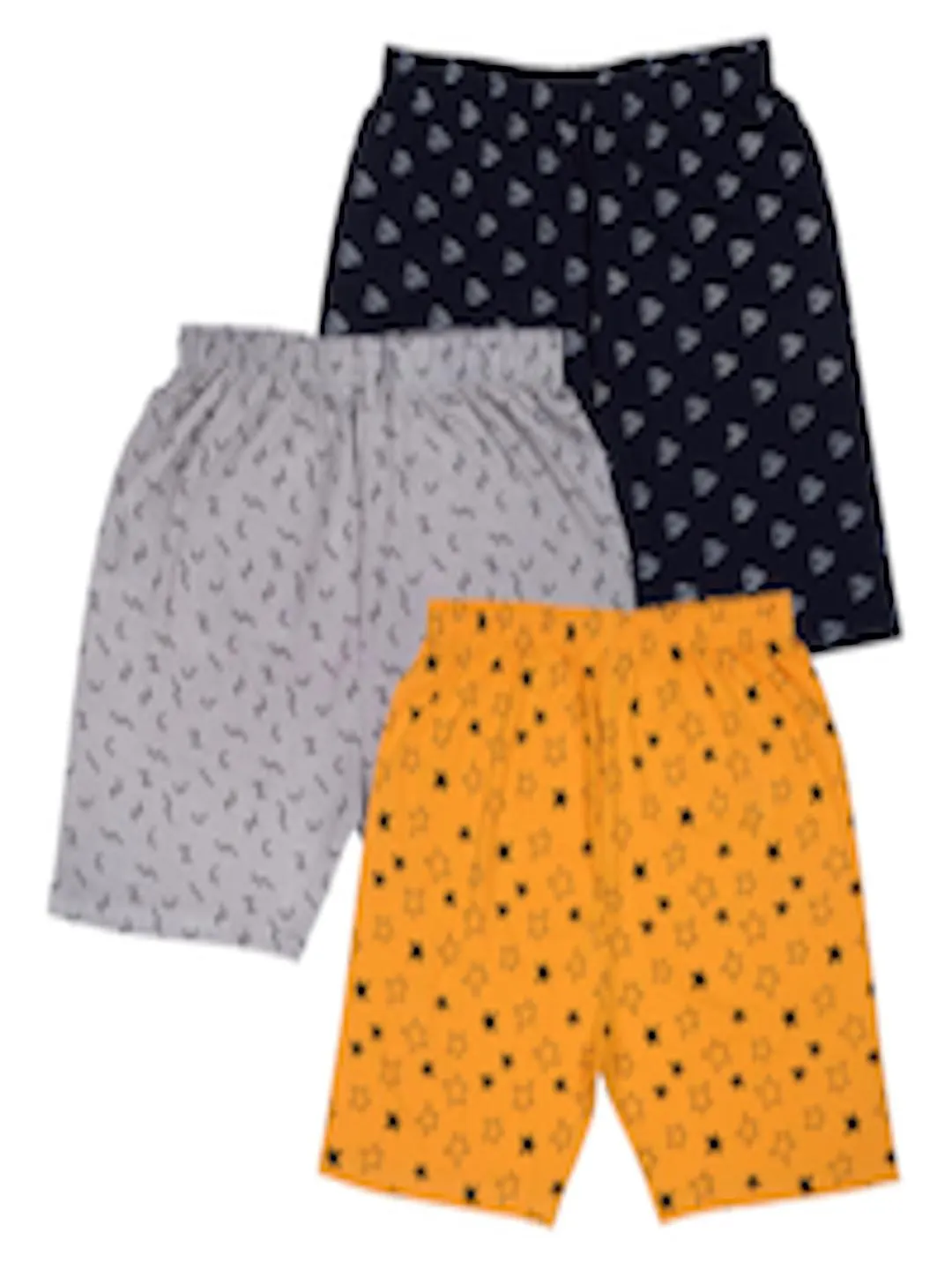 Boys Pack Of 3 Geometric Printed Pure Cotton Shorts