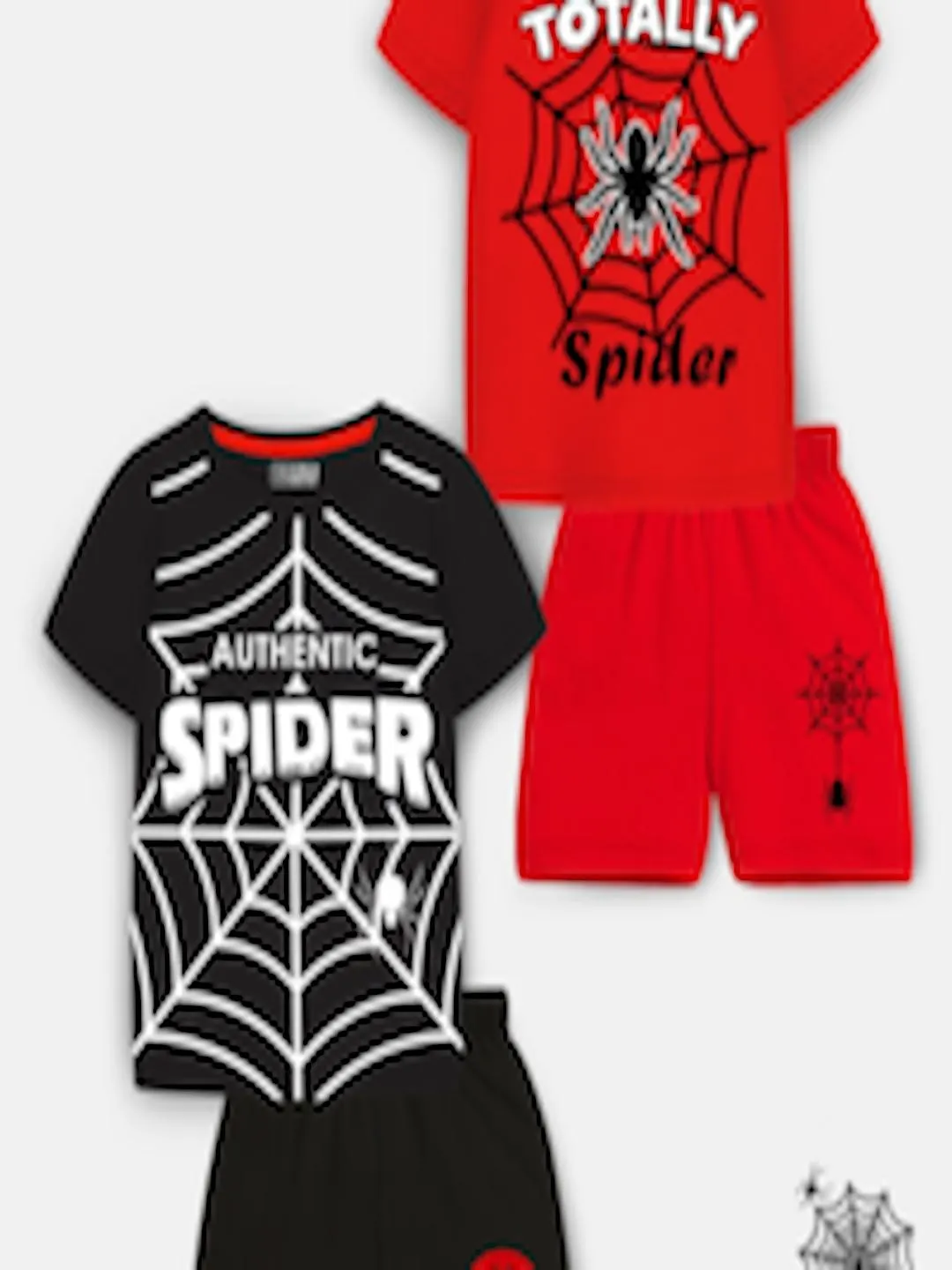 Kids Pack Of 2 Spider-Man Printed T-Shirt With Shorts