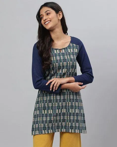 Geometric Pattern Straight Kurti