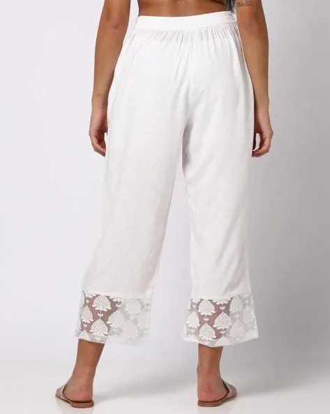 Embroidered Palazzos with Insert Pockets