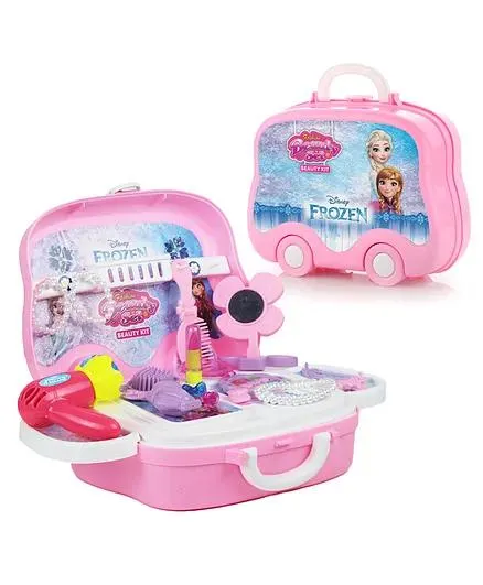 Aditi Toys Disney Frozen Beauty Set Suitcase On Wheel, The Ultimate Beauty Set On Wheels for Girls, Makeup Kit is Easy to Clean & Use, Portable Beauty Set with 23 Pieces BIS Approved. (Disney Frozen)