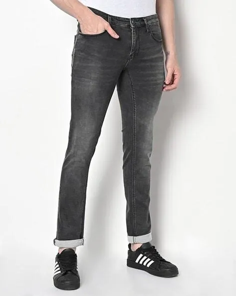 Men Mid-Wash Slim Fit Jeans