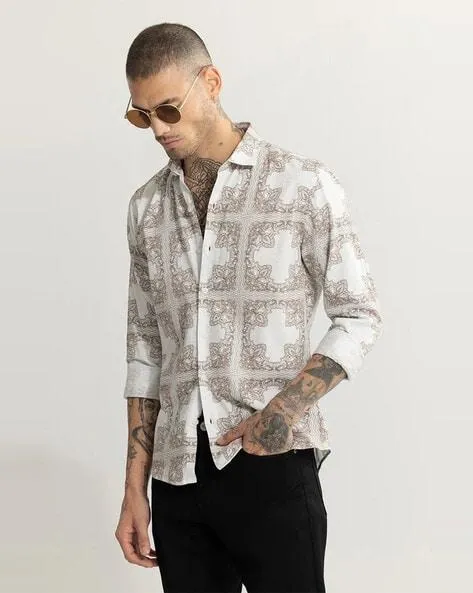 Spread Collar Shirt with Full Sleeves