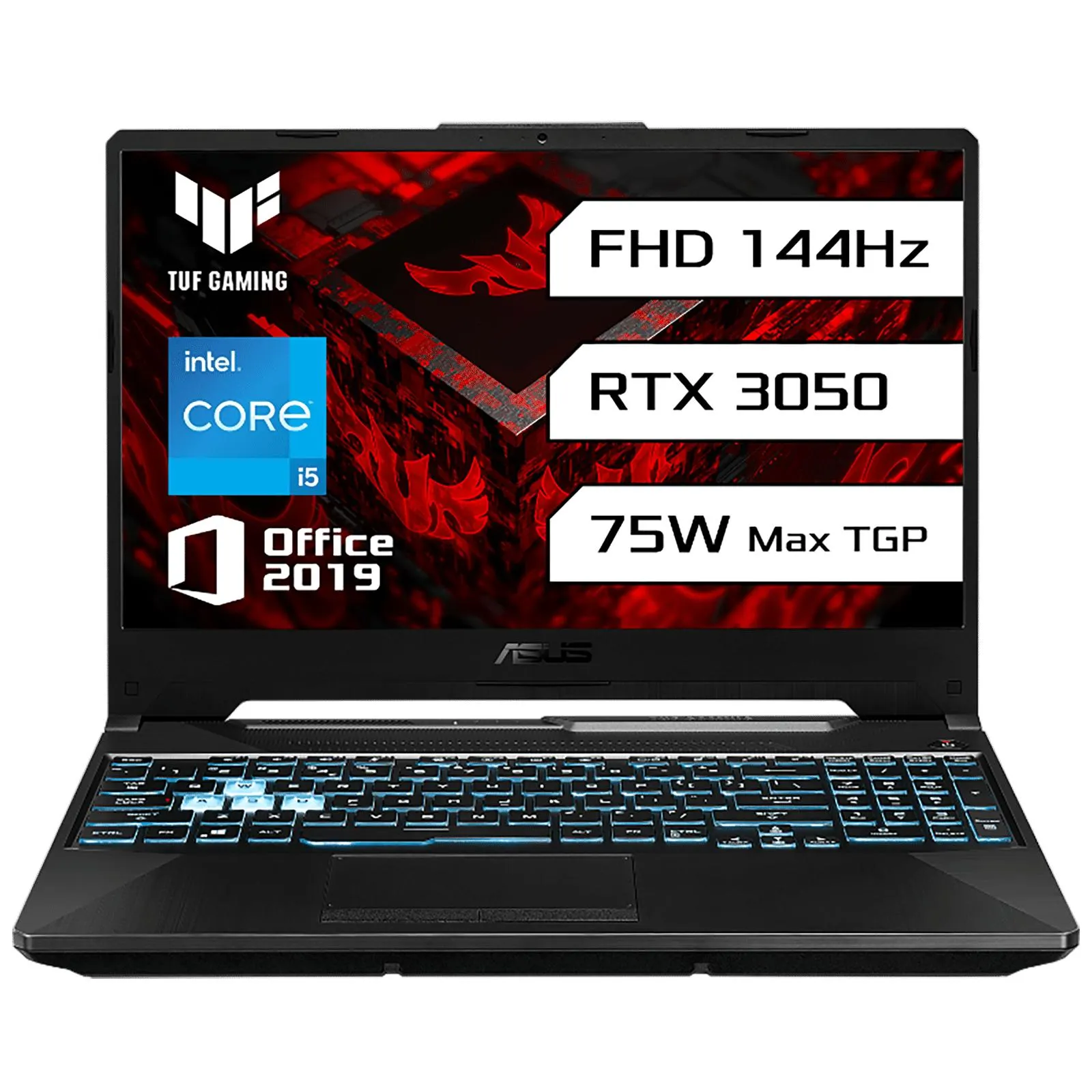 ASUS TUF Gaming Intel Core i5 11th Gen Gaming Laptop (8GB, 512GB SSD, Windows 11 Home, 4GB Graphics, 15.6 inch 144 Hz Full HD IPS Display, NVIDIA GeForce RTX 3050, MS Office 2019, Graphite Black, 2.3 KG)